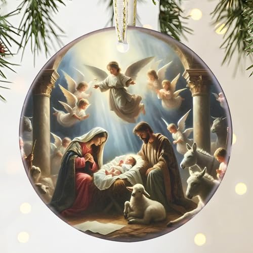 Nativity Christian Ornament - Religious Gift Idea for Christmas Tree