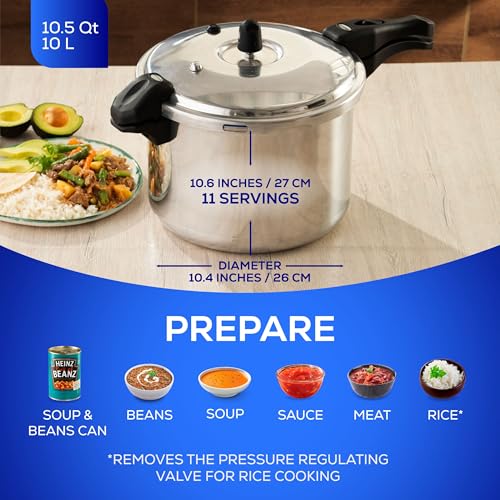 Universal 10.5 Qt Aluminum Pressure Cooker - Heavy Duty Olla de Presion