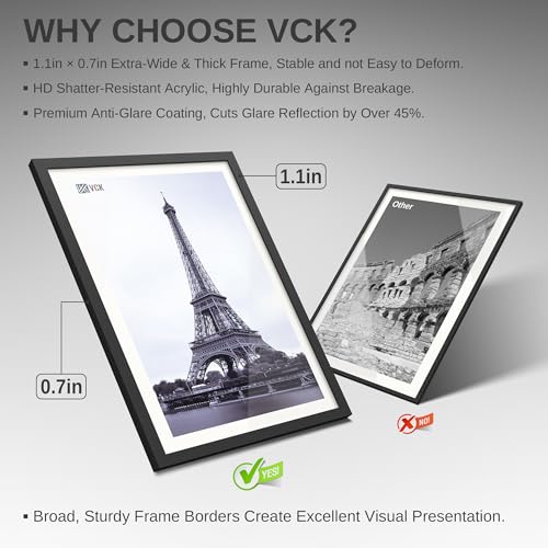 Black 18x24 Poster Frame Set - 5 Pack, Wooden Gallery Wall Frames