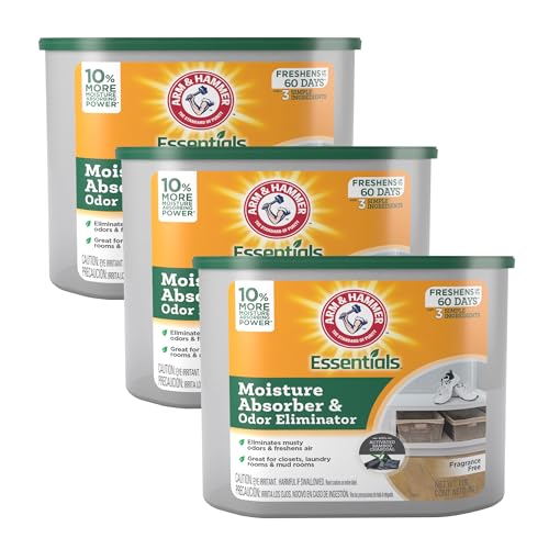 Arm & Hammer Moisture Absorber and Odor Eliminator Tub - Fragrance-Free, 1 lb. - Pack of 3