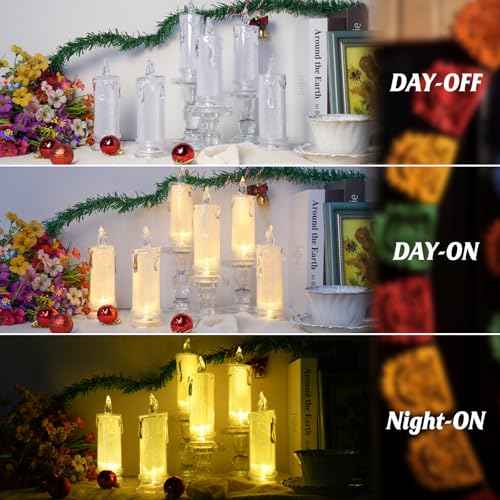 2 PCS LED Flameless Candles,Fake Candle, Battery Operated Candles/Battery Included for Valentine Bedroom Birthday Wedding Christmas Decorations Home Decor