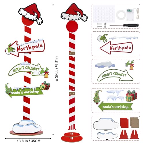 Yinhua 45 Inch Lighted Christmas Sign Indoor Holiday Decor - Red & Lime Green, Large Winter Party Display