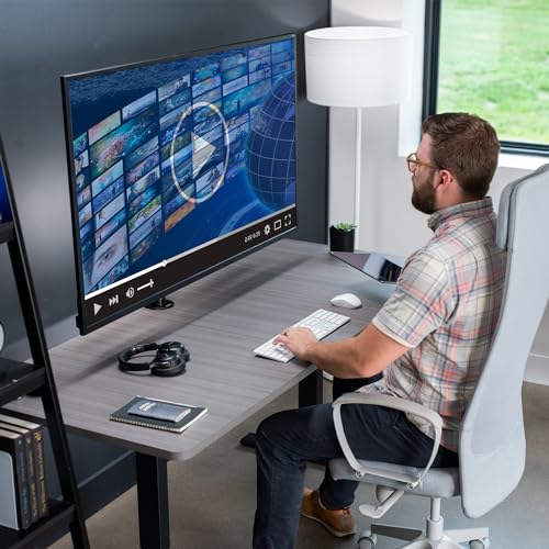 Black TV Desk Mount for 23-55 Inch Screens - Full Motion Height Adjustable