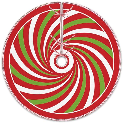 VRW Red and Green Christmas Tree Skirt 36 Inch Holiday Decor for Home & Parties