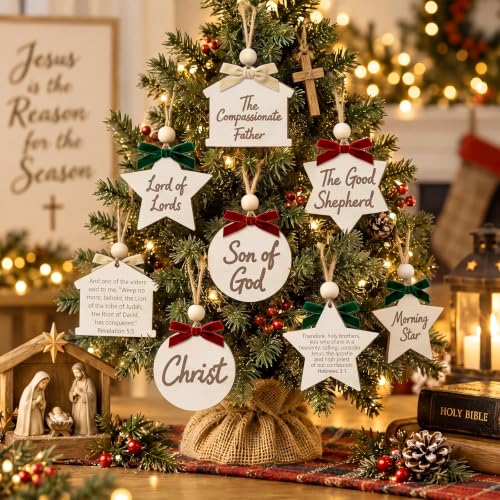 25 Pcs Names of Jesus Christmas Ornaments, 2.76 Inch
