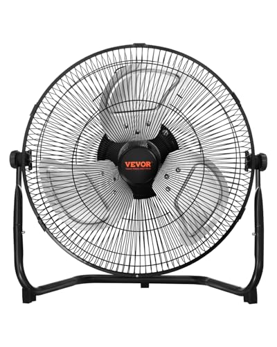 14in Heavy Duty Floor Fan - 3-Speed Industrial Metal Fan with 360° Tilt & 2560 CFM Airflow