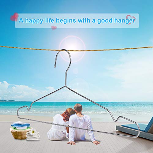 Fayleeko 50 Pack Stainless Steel Wire Hangers 16.5 Inch Heavy Duty Space Saving