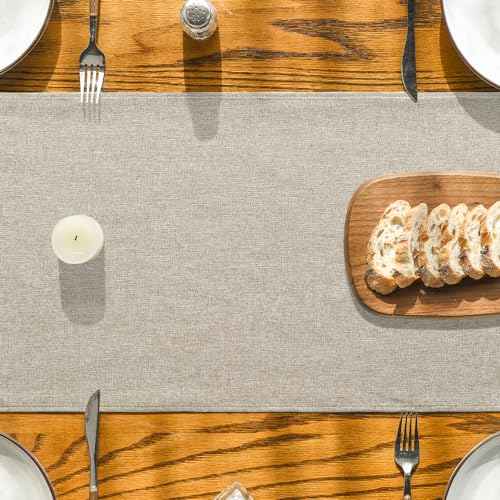 Artoid Mode Light Brown Table Runner, Seasonal Fall Washable Kitchen Dining Table Decoration for Home Party Decor 13x72 Inch
