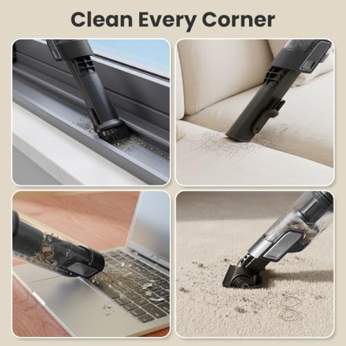 Cordless Handheld Vacuum Cleaner with Brushless Motor - Black - Up to 30 Min Runtime