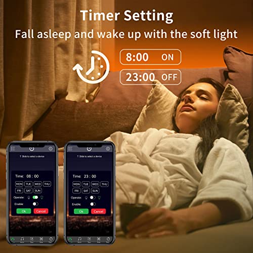 KSIPZE 200ft RGB Music Sync LED Strip Lights with App & Remote, Color Changing, Bluetooth, Flexible Home Decor