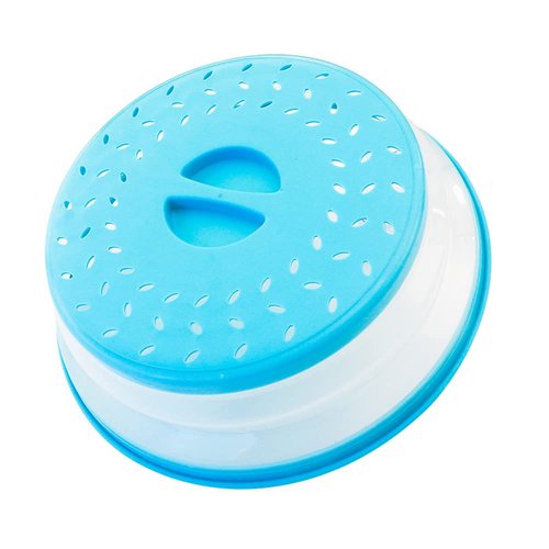 Collapsible Microwave Splatter Cover, Microwave Plate Cover With Steam Vent，BPA-Free Silicone & Plastic(blue, 12.3IN)