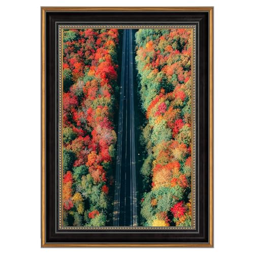 12x18 Ornate Gold & Black Picture Frame with Real Glass - Space Art Deco