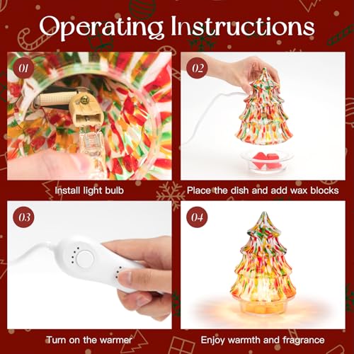 Candeldo Christmas Tree Wax Melt Warmer - Festive Home Fragrance Decor