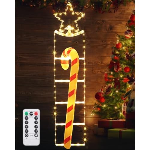 LED Christmas Ladder Lights - 4.2ft Christmas Decorative Ladder Lights, Christmas Decorations Lights for Indoor Outdoor, Window, Garden, Home, Wall, Xmas Tree Decor