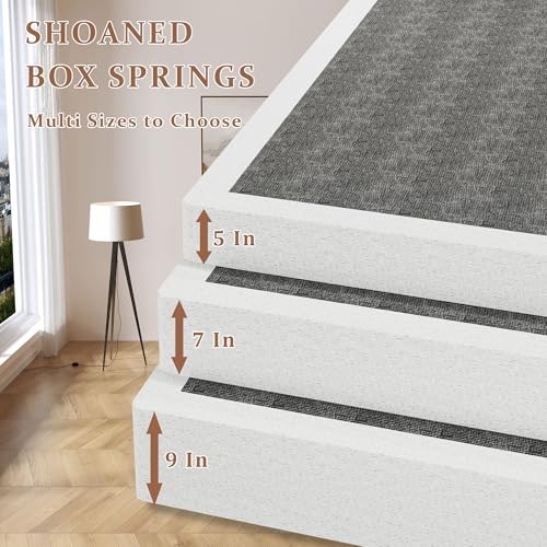 SHOANED Queen Size 5 Inch Low Profile Noise-Free Metal Box Spring Bed Foundation