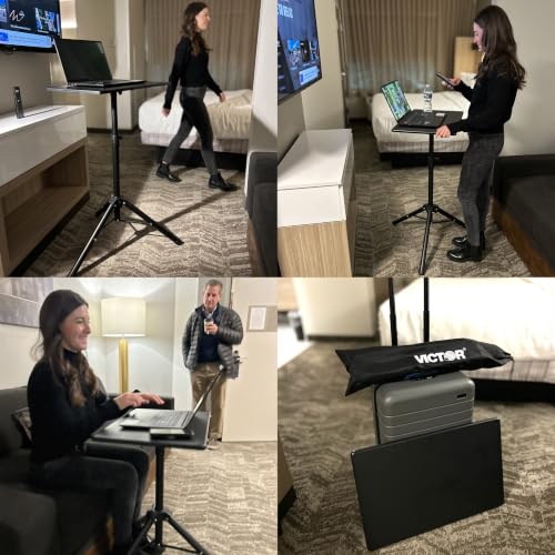 Portable Adjustable Laptop Desk Stand with Tripod Base - Height 30.5 to 45 Inches