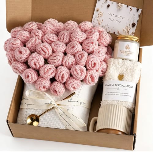 Pink Get Well Gifts for Women After Surgery - Care Package with Blanket & Self-Care Items