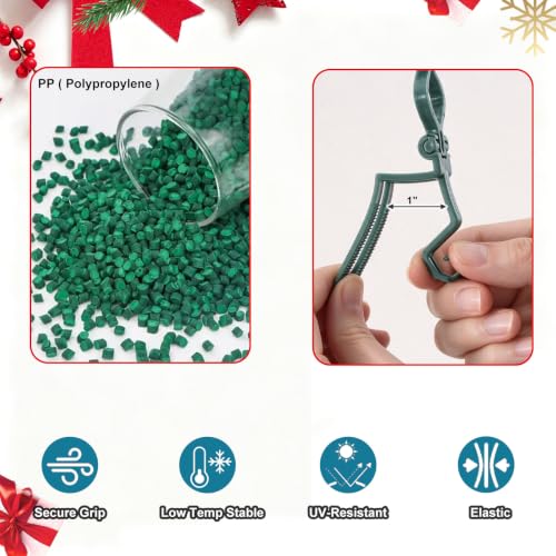 C7 C9 Outdoor Christmas Lights Clips, Adjustable & Quick, Green,100