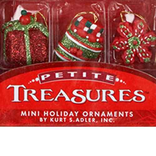 Kurt S. Adler 1.25-Inch Petite Treasures Miniature, 12 Piece Set Ornaments, Multi, Christmas