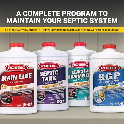 Roebic Septic System Maintenance Kit - Complete 4 Quarts Bacterial Treatment