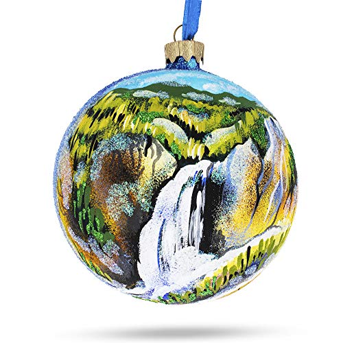 BestPysanky Yellowstone National Park Glass Christmas Ornament 4 Inch