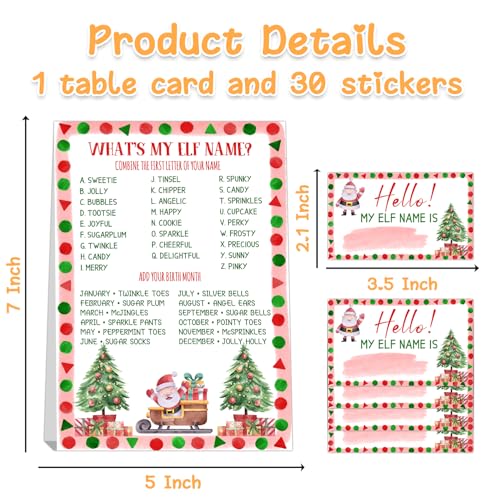 BirtDerr Christmas Elf Name Game Party Kit - Christmas 001