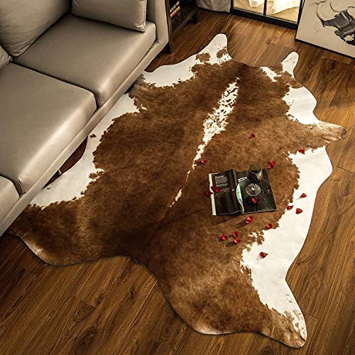 BENRON Faux Cowhide Rug, Cow Print Rug for Living Room Bedroom