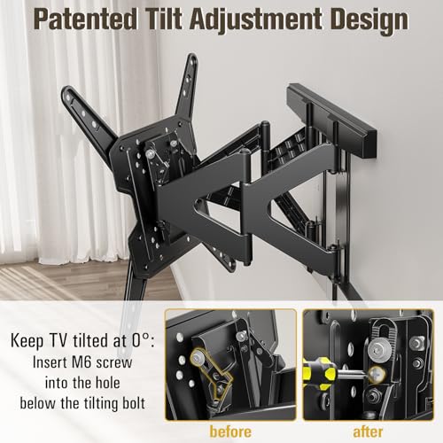 Ultra Slim TV Wall Mount Bracket for 26-75 Inch TVs - Full Motion, Level & Swivel, Space-Saving Design