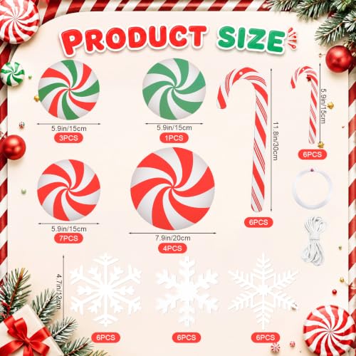 VioraWhite 30 Pcs Christmas Candy Snowflake Classroom Hanging
