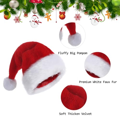 Tokforty Santa Hats for Kids Plush Unisex Xmas Hat - Green