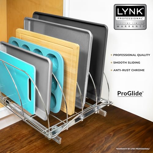LYNK PROFESSIONAL Pull Out Baking Sheet Organizer 14x21 Deep Cabinet Chrome
