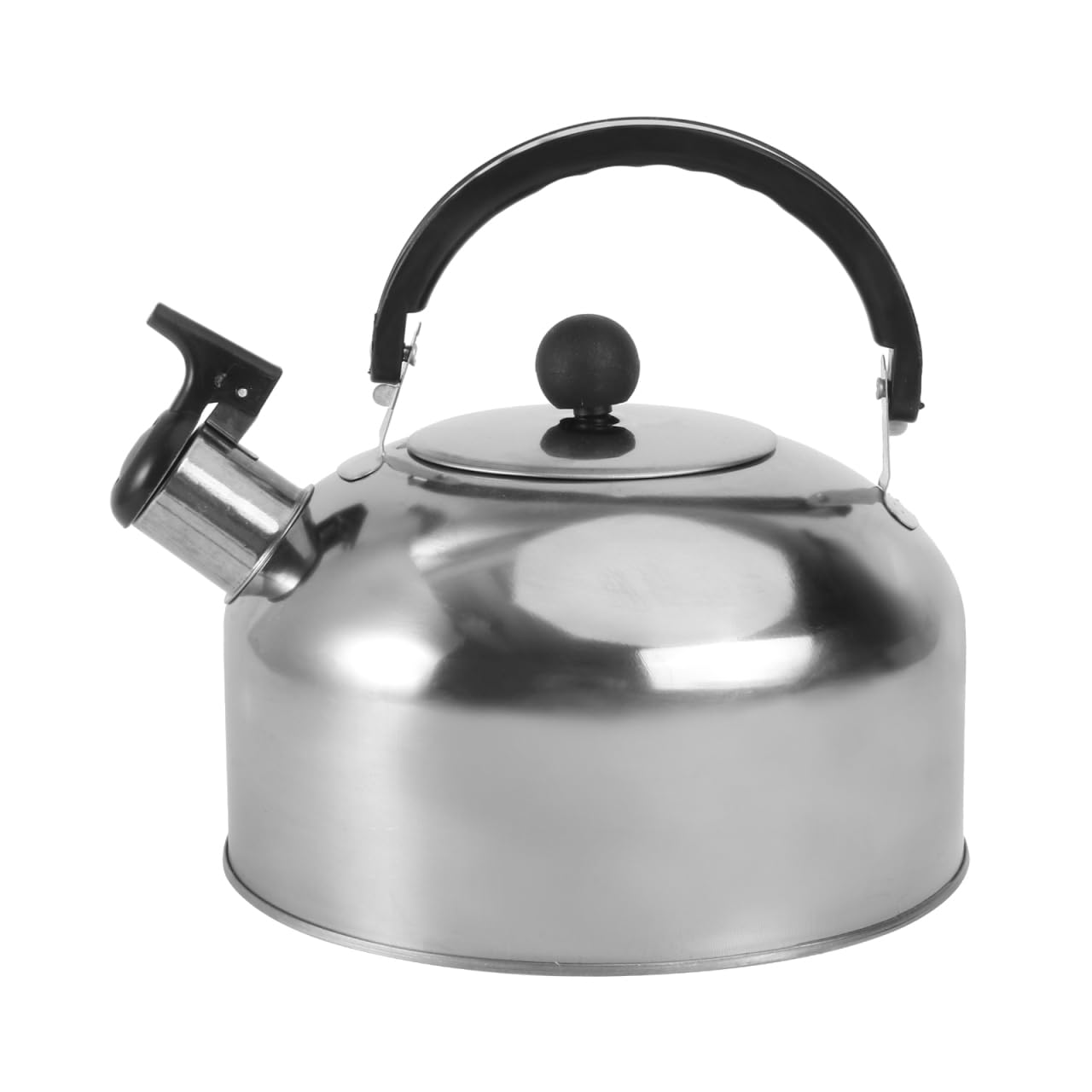 PRETYZOOM Stainless Steel Whistling Kettle for Stove Top and Induction Flat Bottom 7.08In Water Kettle with Ergonomic Handle Fast Heating Pot for Home Camping and Outdoor Brewing