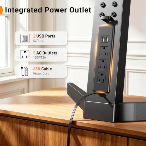 42-90 Inch Swivel TV Stand with Power Outlet & Height Adjustment