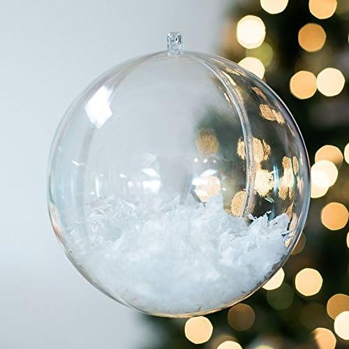 Clear Plastic Ball Ornaments - 80mm, Pack of 12 for Holiday Decor