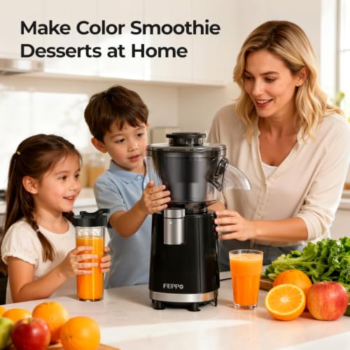 FEPPO Black 2-in-1 Snow Cone & Smoothie Maker 700W Ice Shaver Home Kitchen