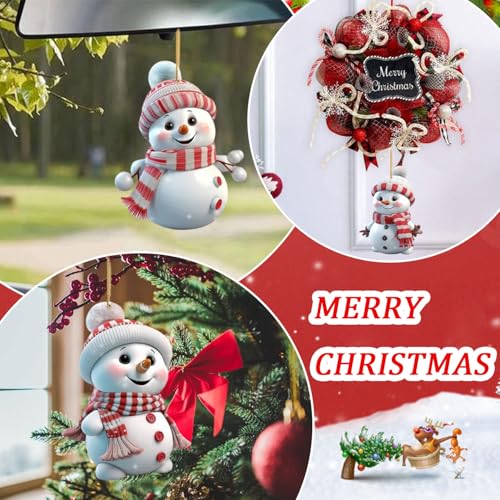 Mtruil Styl 20 Funny White Snowman Christmas Tree Ornaments 5 Pcs