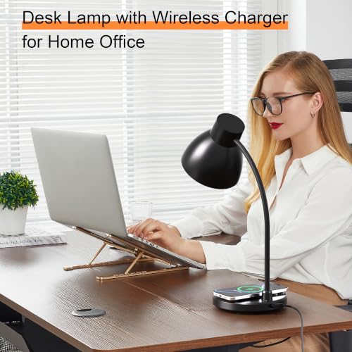 Wireless Charging LED Desk Lamp for Home Office - Black - Variations