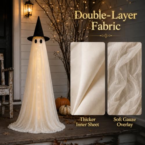 Halloween Decorations Outdoor 3 Pack Lighted Ghost-Family with Timer