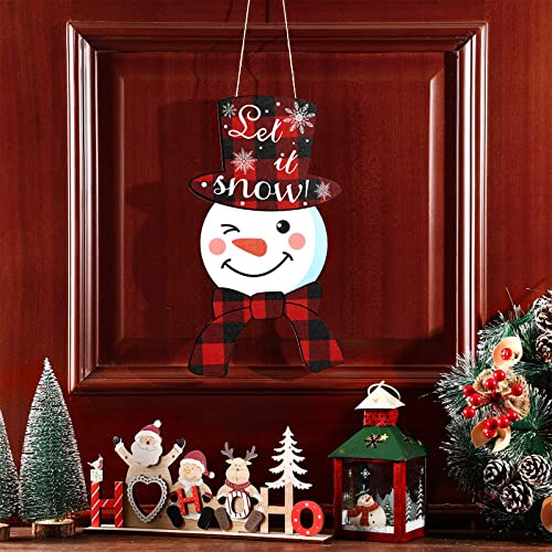 Namalu 2-Pack Christmas Wooden Door Decorations Santa & Snowman