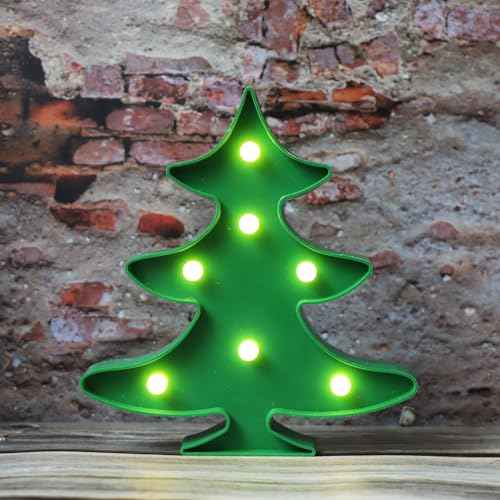 Christmas Tree Decorations Marquee Sign, Green Tree Night Lights Table & Wall Lamp Marquee Lights for Bedroom, Kids' Room, Nursery Room, Home Decorations - Xmas Tree
