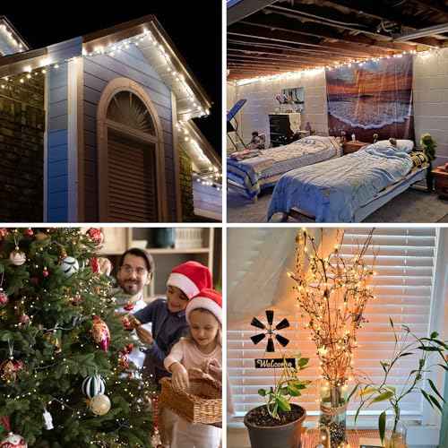 21ft White Christmas String Lights Indoor£¬Warm White 100 Count String Lights Plug in, Mini Xmas Lights Outdoor Clear White Christmas Tree Lights- String White Lights for Bedroom