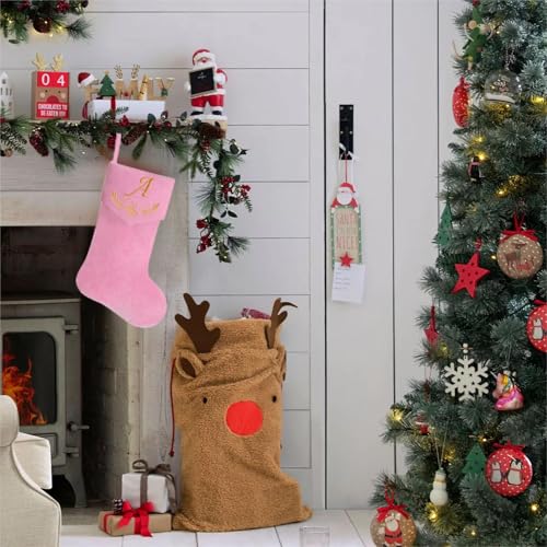 Personalized Velvet Christmas Stockings,19.5 Inches Initial Monogram