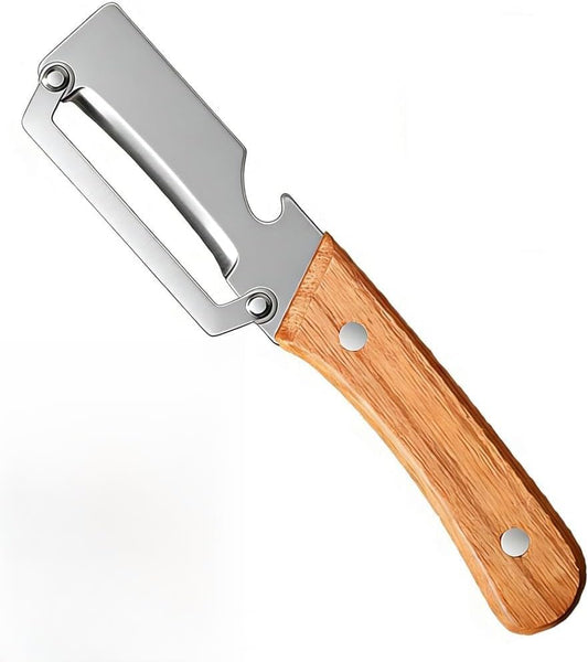 Skiennix Multi-Functional Vegetable Peeler - Stainless Steel Blade & Wooden Handle | Perfect for Fruits & Veggies
