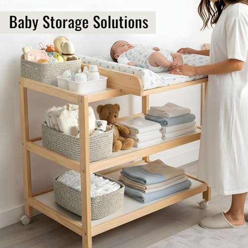 Brown Woven Rope Storage Bins Set of 8 for Nursery & Organization