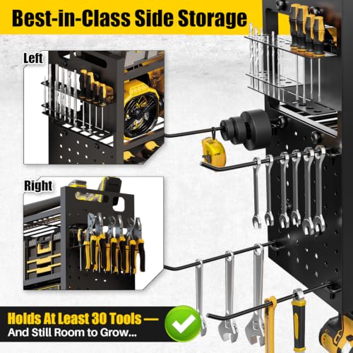49'' Power Tool Wall Organizer with Charging Station - Heavy-Duty, 30+ Tool Storage
