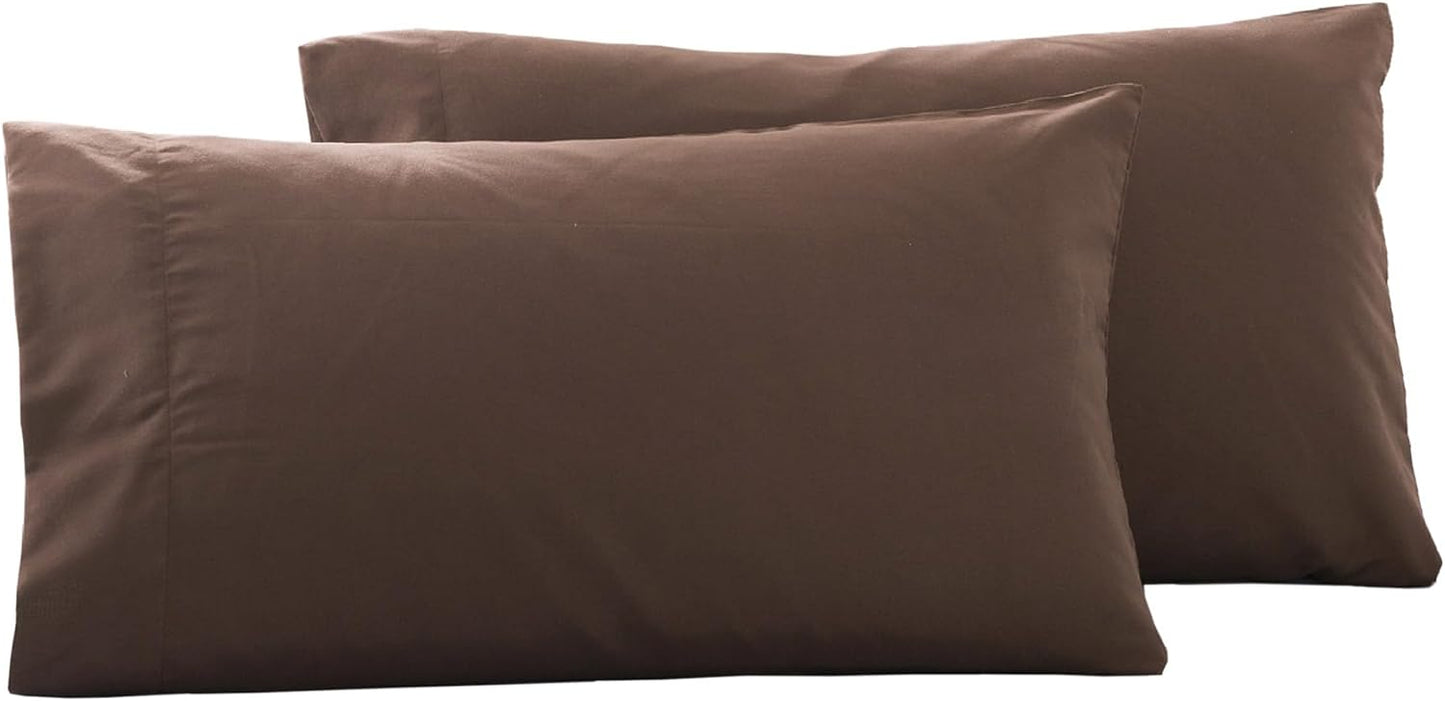 Skiennix Microfiber Bed Pillowcases - Super Soft & Stain Resistant | 2 Pack, 20x26, Coffee