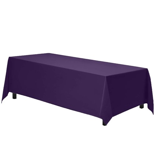 Gee Di Moda Rectangle Tablecloth - 90 x 132 Inch Purple Table Cloth for 6 Foot Tables with Floor-Length Drop - Heavy Duty Washable Fabric for Holiday Party, Dinner, Weddings & Baby Shower