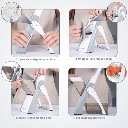 SupMaKin Safe Mandoline Slicer for Kitchen,Adjustable Potato 1-8 mm