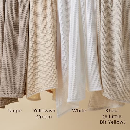 Bedsure 100% Cotton Blanket, Waffle Weave, King Size, White, 104"x90"
