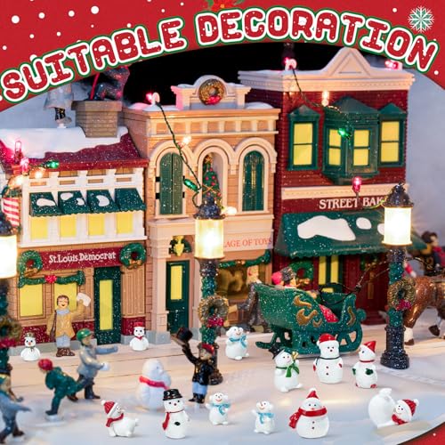 Mini Snowman Figurines Christmas Decorations - 100 Resin Ornaments for Holiday Decor